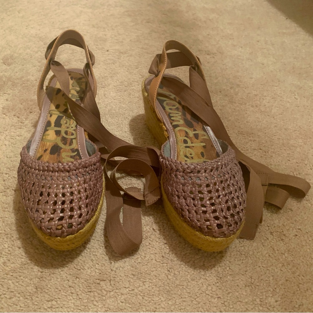 Sam Edelman ankle tie espadrille wedges